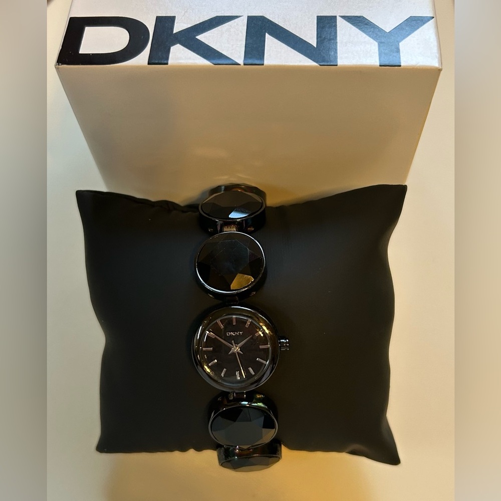 DKNY Faceted Black Crystals Women’s Watch